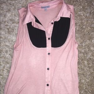 Light pink button up tank